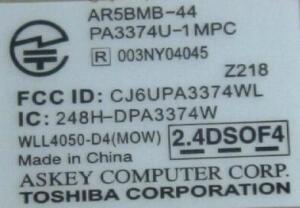 Toshiba PA3374U-1 MPC (WLL4050-D4)